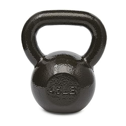Black 45-pound kettlebell with a handle