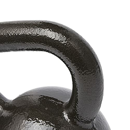 Close-up of a black kettlebell handle