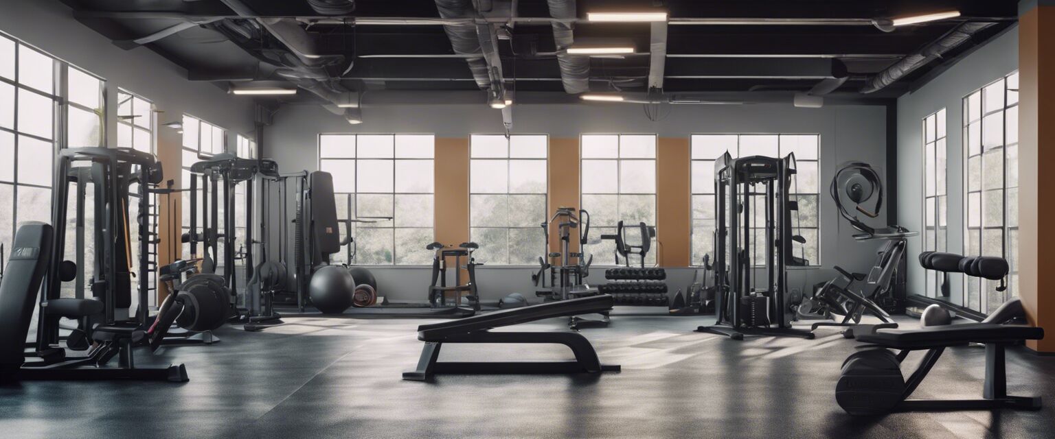 Array of fitness equipment